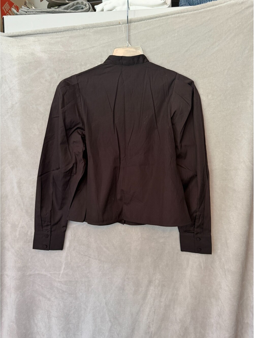 NWT Madewell Puff Sleeve Button Up Shirt Brown Solid Cotton Top XXS - Picture 4 of 6